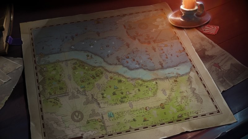 Карта Dota 2 в стиле старинного пергамента — обложка обновления «Новые горизонты»