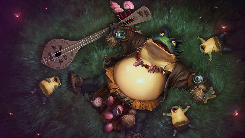 Largo — новый герой Dota 2, лягушка-бард с лютней в окружении лягушат